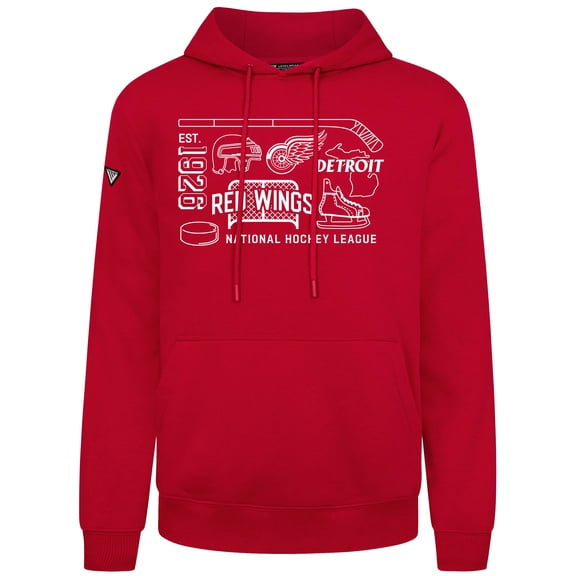 Men's Levelwear Red Detroit Red Wings Podium Campaign Pullover Hoodie