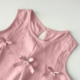 thumbnail image 4 of ZACPNCV Toddler Girls Bow Tie Neck Halter Pleated Tank Top and Shorts Set Two Piece Summer Outfits for Kids Pink 2-3 Years, 4 of 7