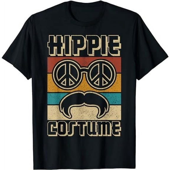 Hippie Costume Outfit Hippy Costume 60s Theme Party Mens 70s T-Shirt