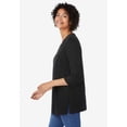 thumbnail image 2 of Woman Within Plus Size Perfect Three-Quarter Sleeve V-Neck Tunic, 2 of 6