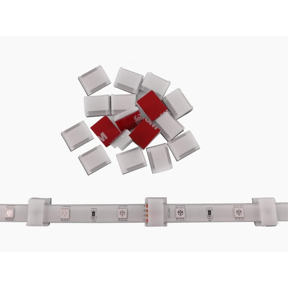 Clips adhesivos para tiras LED Threetwofour, paquete de 100
