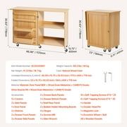 KFFKFF Sewing Table, Versatile Tailoring Machine Stand with Streamlined Configuration, Casters, Racks, Organizing Bins, Timber Dowels, and Attractive Shutters, Timber Hue