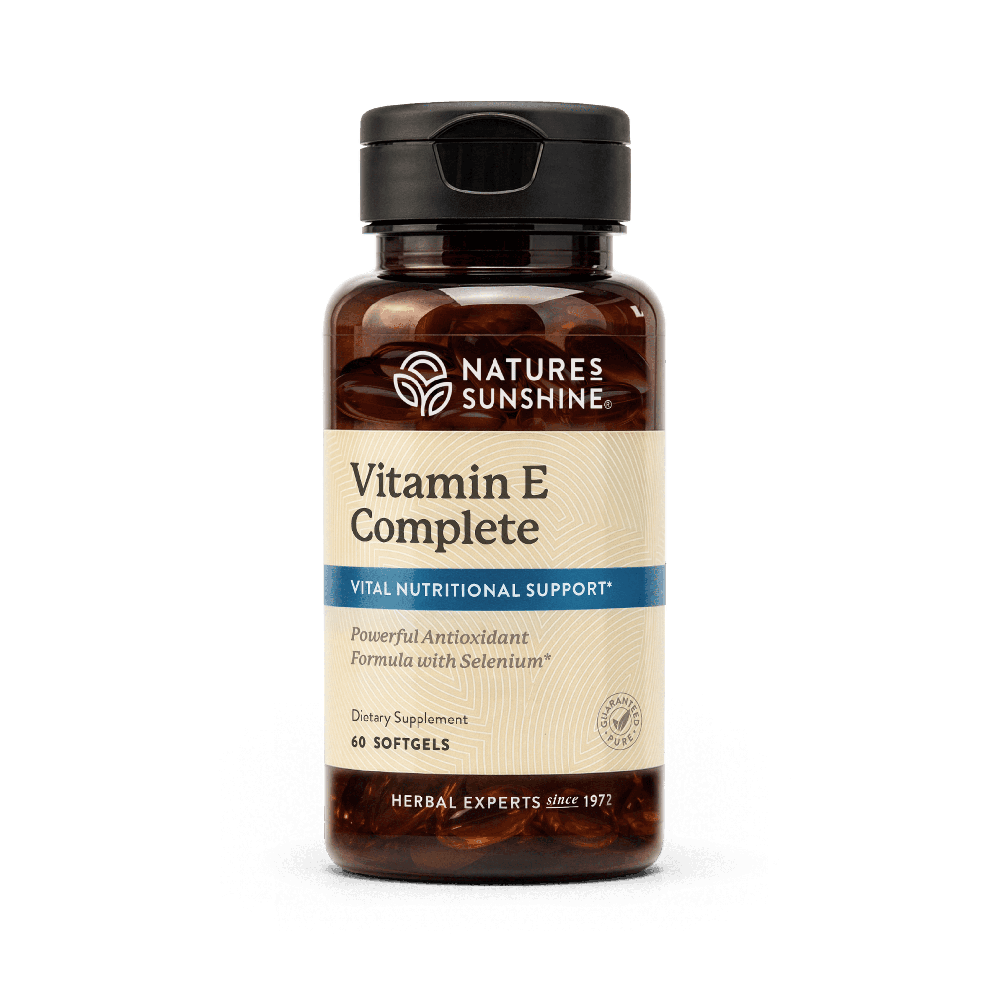 Nature's Sunshine Vitamin E Complete w/ Selenium, 60 Softgels |Powerful Antioxidant Supplement with Selenium and all Eight Molecules in the Vitamin E Family