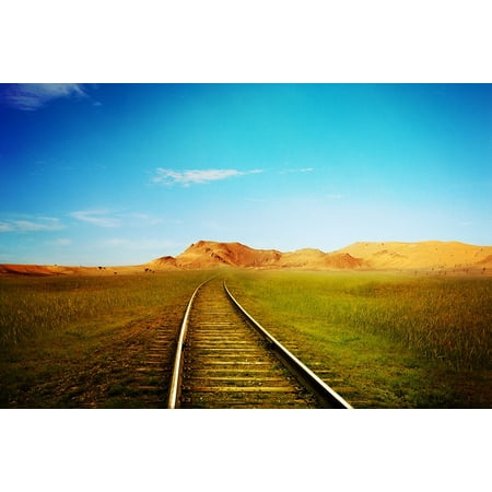 LAMINATED POSTER Railway Dramatic Tracks Fantasy Train Way Rails Poster Print 24 x (Best Way To Cut Railroad Track)