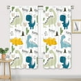 thumbnail image 2 of Kids Dinosaur Curtains for Baby Boys 42Wx63L Inch Rod Pocket Cute Cartoon Dino Toddler Room Decor Nursery Colorful Safari Funny Animal Printed Bedroom Living Room Window Drapes Fabric 2 Panels, 2 of 4