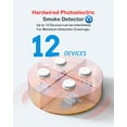 thumbnail image 3 of SITERWELL Hardwired Interconnected Smoke Detector, Photoelectric Smoke Alarm with 9V Backup Battery, Fire Alarm with Test/Silence Button, ETL-9th Listed, GS562A, 4 Packs, 3 of 7