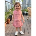 thumbnail image 5 of BemeyourBBs Western Toddler Baby Girls Cowgirl Clothes Infant Baby Girl Summer Denim Outfit Solid Color Sleeveless Denim Tank Jacket Tops With Ruffle Jeans Pleated Skirt Set, 5 of 9