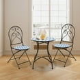 thumbnail image 4 of Gymax Mosaic Patio Round Bistro Table Outdoor Dining Table Garden Plant Stand, 4 of 8