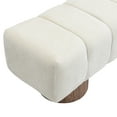 thumbnail image 4 of Christopher Knight Home Modern Mid-Century 50" Chenille Tufted Ottoman Bench, Faux Wood Legs, Beige, 4 of 7