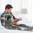 thumbnail image 6 of Hirioo Abstract Sea Turtle for Men's Pajama Sets 2 Piece Pjs Men's Long-Sleeved Pajama Set Button Down Sleepwear,S-XXL-Large, 6 of 7
