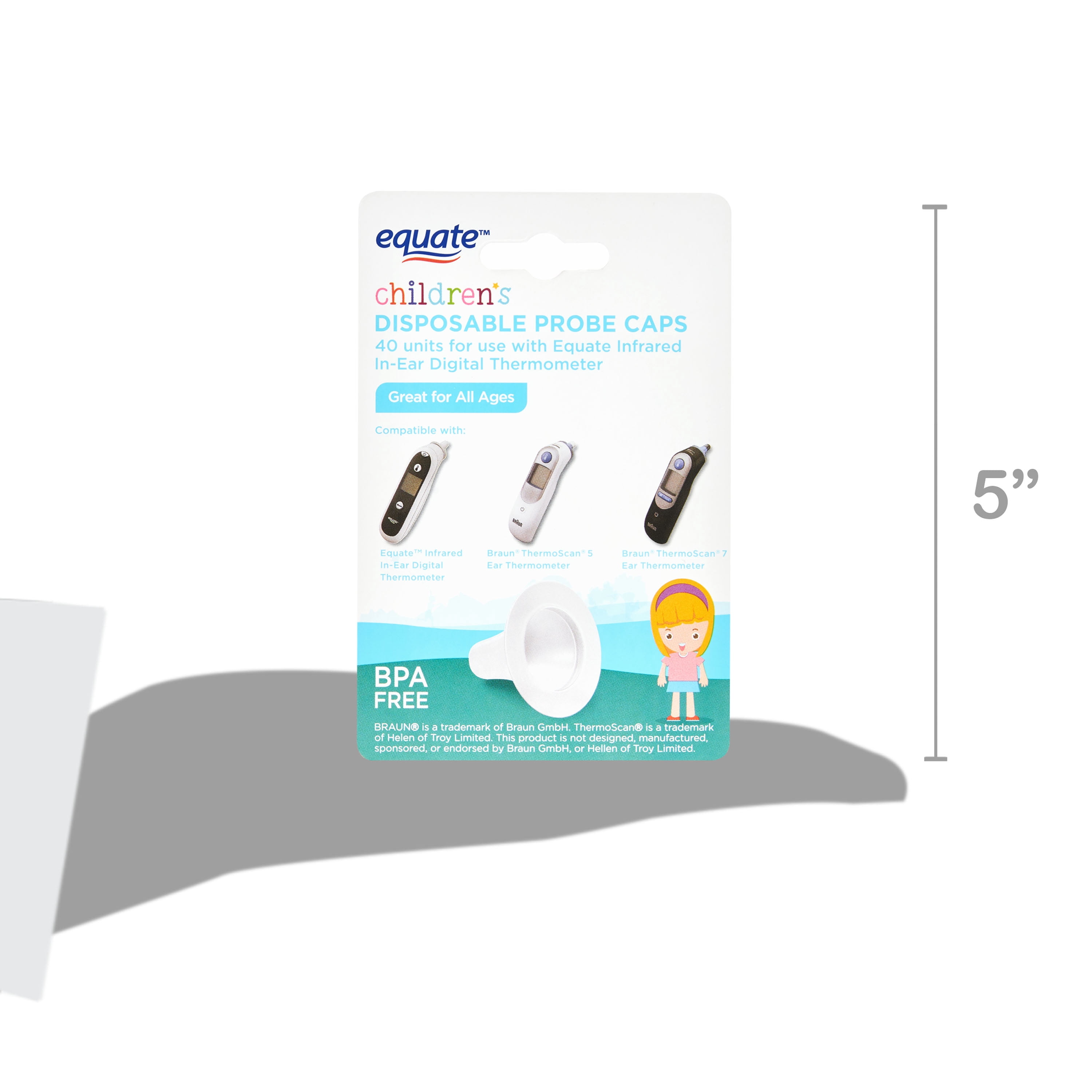 Equate Children's Disposable Probe Caps for In-Ear Thermometers, 40 Count