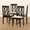 Espresso, variant on Baxton Studio Grey Fabric Upholstered Espresso Brown Finished Wood Dining Chair Set of 4