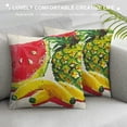 thumbnail image 3 of Qinduosi Summer Pineapple Watermelon Decorative Throw Pillow Cover , Watercolor Tropical Fruit Farmhouse Cushion Case Decor, Seasonal Home Decoration for Sofa Couch White, 3 of 5