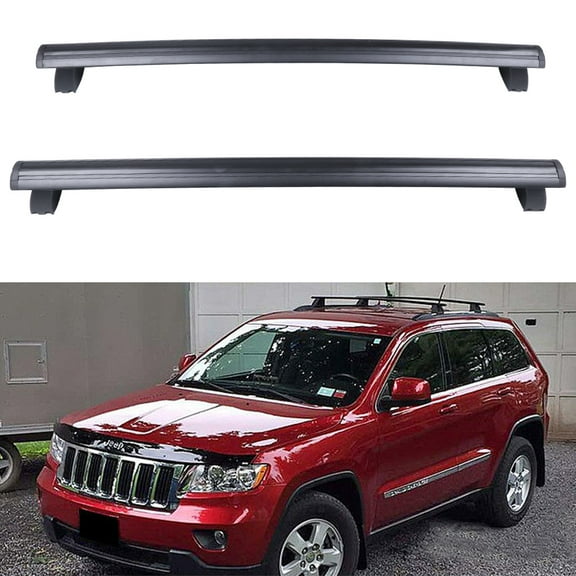 CCIYU 2Pcs Black Aluminum Roof Rack Cross Bar Car Top Luggage Carrier Rails Fit for Jeep Grand for Cherokee 2011-2021 Max Load up to 150LBS