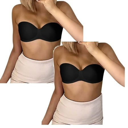Kcodviy 2Pcs Strapless Pushup Bras Lift Sports Bra High Support Bra Women Upwingsbra Wireless Sports Bra High Support Non Underwear Bra Sports Bra High Support Sports Bra High Support