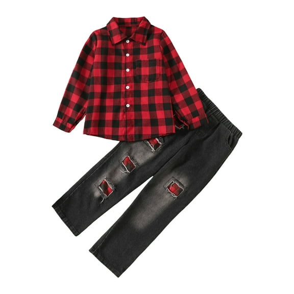 Gubotare Boys 2 Piece Outfits Boy's Jogger Set - 2 Piece Warm Sweatsuit Kids Clothing Set Size 7-8 Years (Red,7-8 Years)