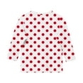 thumbnail image 4 of OGLCCG 3/4 Length Sleeve Girls Tops Casual Loose Fit Crewneck T Shirts Polka Dot Printing Three Quarter Length Tunic Tops 3-12 Years, 4 of 5