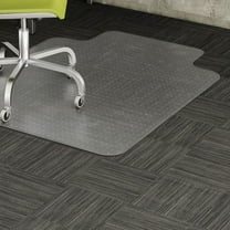 Lorell Wide Lip Low-pile Chairmat Carpeted Floor - 53" Length x 45" Width x 0.12" Thickness - Lip Size 12" Length x 25" Width - Vinyl - Clear