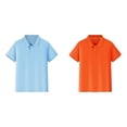thumbnail image 1 of 2 Pack(Blue 1PCS & Orange 1PCS) Multipack Undershirts for Short T-Shirt Sleeve Shirt Button Closure Comfortable & Soft Fabric, 1 of 7
