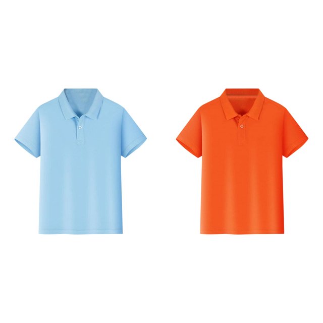 2 Pack(Blue 1PCS & Orange 1PCS) Multipack Undershirts for Short T-Shirt Sleeve Shirt Button Closure Comfortable & Soft Fabric