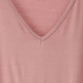 thumbnail image 4 of Wyongtao Women's Tops Dressy Casual Shirts V-neck Cap Sleeve Tops Basic Solid Summer T Shirt,Pink XXL, 4 of 4
