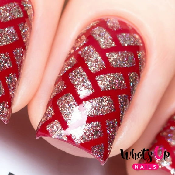 Whats Up Nails - Herringbone Vinyl Stencils Nail Art Design