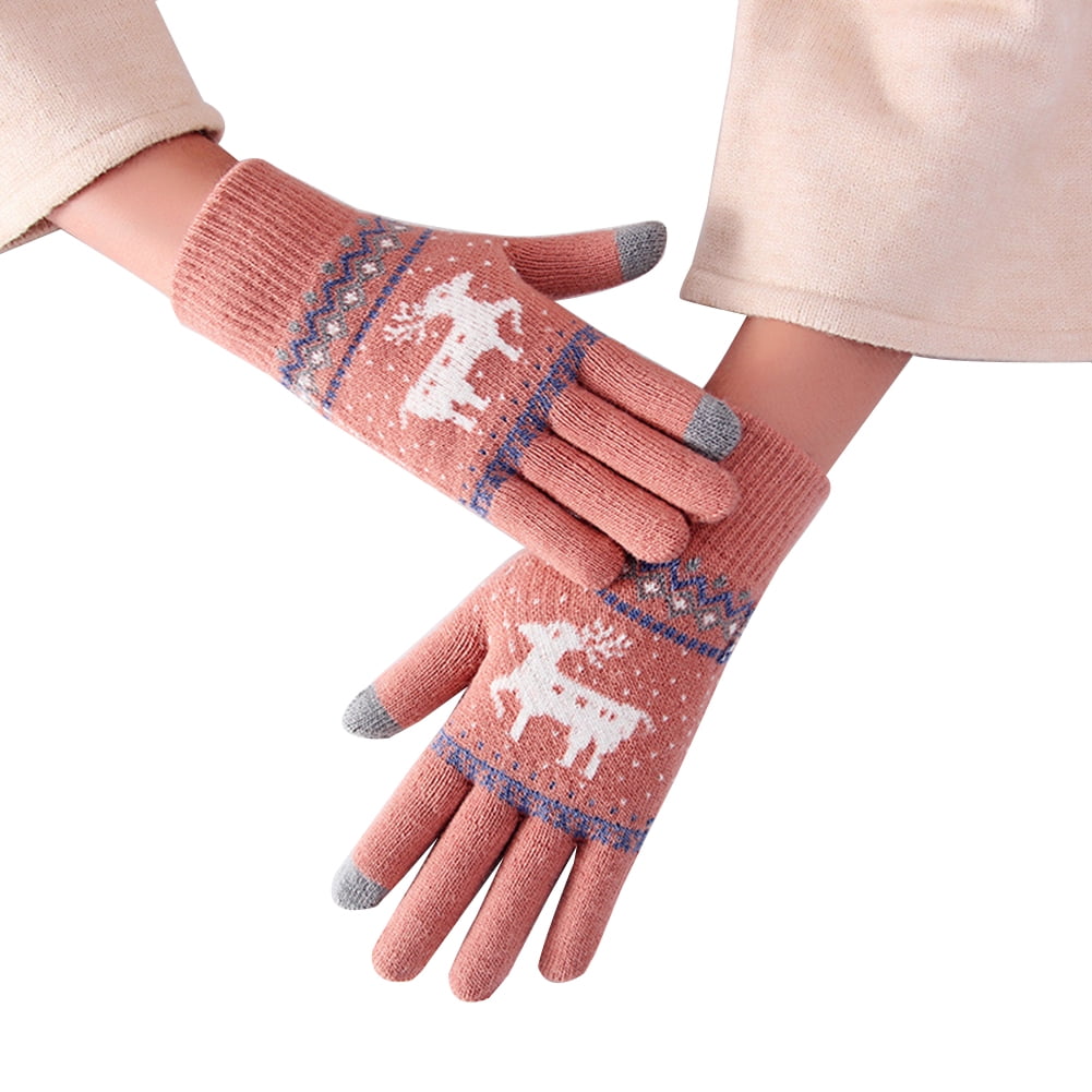 snow deer mittens