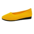 thumbnail image 3 of Krdevn Women's Knit -On Shoes Breathable Non- Ballet Flats Lightweight Comfortable Summer Casual Walking Shoes,Color: Yellow Size: 42, 3 of 6