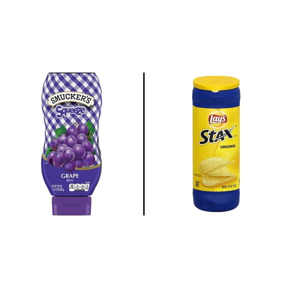 Smucker's Squeeze Grape Jelly 20 oz & Lay's Stax Original Potato Crisps 5.75 oz