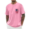 thumbnail image 2 of Momasggi Big and Tall Graphic T-Shirts for Men 4th of July Short Sleeve Tops Crew Neck Patriotic Tshirts American Flag Tees Loose Casual Holiday T Shirts Pink 2XL, 2 of 6