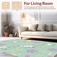 thumbnail image 2 of ODIKA 8' Machine Washable Non-Slip Area Rug, Enchanted Unicorn Garden With Blooming Wildflowers High Traffic Rug, Green, 315716, 2 of 7