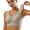 Khaki, variant on Lace Backless Bra Push Up Wireless Fixed Cup Racerback Tank Top Style Underwear for Women Light Purple XXL