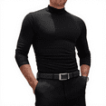 thumbnail image 2 of Cyglowse Men's Turtleneck Shirts Long Sleeve Thermal Basic Casual Pullover Sweater Lightweight Slim fit Top Black L, 2 of 4