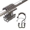 thumbnail image 1 of 12 ganchos de ducha dobles de metal resistentes al óxido para cortina enrollable, ganchos para cortina de ducha, anillos de ducha para baño y ducha, 1 of 5