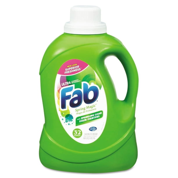 Fab 2X HE Liquid Laundry Detergent, Spring Magic, 50oz, Bottle, 6