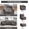 thumbnail image 4 of Bosmiller Modular Sectional Sofa, Convertible U Shaped Sofa Couch with Storage, 6 Seat Sleeper Sectional Sofa Set for Living Room, 4 of 7