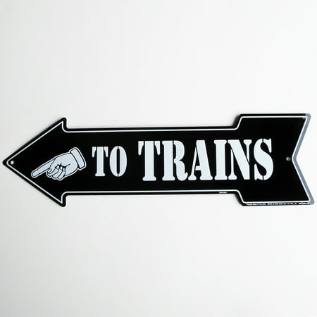 - To Trains Arrow Vintage Style Train Sign Model Railroad/Hobby Room Wall Decor