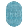 thumbnail image 4 of Unique Loom Paxon Trellis Collection Area Rug - Maeve (5' 3" x 8' Oval Teal blue/Ivory), 4 of 7