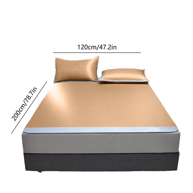 Cooling Mattress Pad for Hot Sleepers, Breathable Foldable Summer Sleeping Mat, Soft Machine Washable Mattress Cover with Pillowcase for Home, Dormitory and Travel Use
