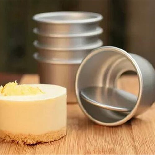 Yesbay 5Pcs 2.5inch Round Cake Pan ,Mini Smash Cake Baking Pans,Removable  Bottom Pudding Mold DIY Baking Tools