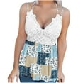 thumbnail image 2 of Viikei Womens Tank Top Camisoles for Women Plus Lace Patchwork Printed Vest Blouse Suspenders Tops, 2 of 6