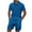 Blue Set for Men, variant on Mrmaere Men's V Neck Scrub Set Short Sleeve Pants 2 Piece Button Closure Stretchy Durable for Medical Work Army Green L