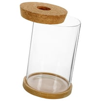 Niceauty 1 Set Glass Terrarium Jar Transparent Bamboo For Indoor Balcony Desktop Water Cultivation