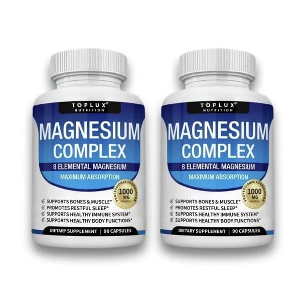 Complejo de Magnesio 8 Suplemento de Magnesio Esencial Fitness INMUNIDAD Comestible(2pcs)