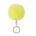 thumbnail image 1 of Linyer Fuzzy Ball Keychain Supple Comfortable Lovely Key Rings Adorable Practical Key Chains Women for Children Adults Elderly Students Yellow 9cm, 1 of 6