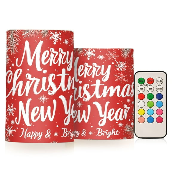 BZSMCE Flameless Candles LED Lights Design Snowflake Christmas Tree Painting Creativity Battery Candles