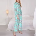 thumbnail image 3 of Salouo Colorful Sweet Donuts Pattern Women's Pajamas Set Long Sleeve Button Down Sleepwear Soft Pj Lounge Sets for women 2 Piece Pjs Set with Long Pants-Medium, 3 of 7