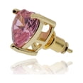 thumbnail image 2 of Arete tipo broquel CYRA corazón de cristal rosa, 2 of 2