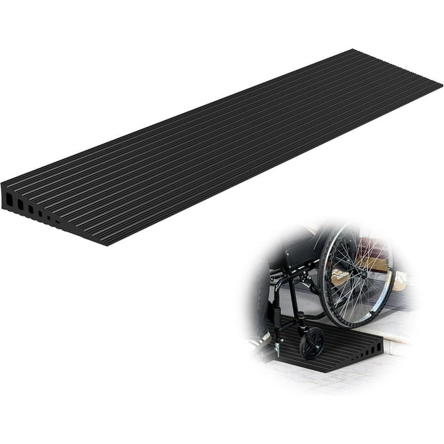 Rise Threshold Ramps for Doorways Lbs Load Capacity .Wide Natural Rubber Power Wheelchair Ramp is Adjustable and Cuttable for Doorways Curb Sweeper Power Scooter