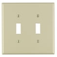 thumbnail image 3 of Leviton 80509-I Ivory Midway Two Gang Toggle Light Switch Wall Plate, 3 of 3